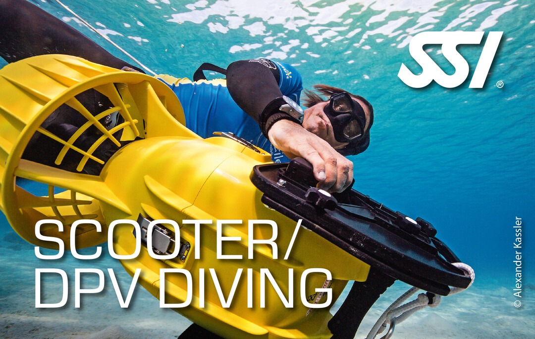 a man in a scuba suit is diving in the water